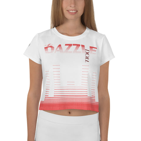 DAZZLE DOLL Red Sauce Culture All-Over Print Crop Tee