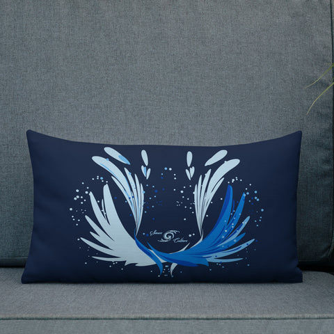 SAUCE CULTURE SPLASH (Navy Blue, Cool Blue) Premium Pillow
