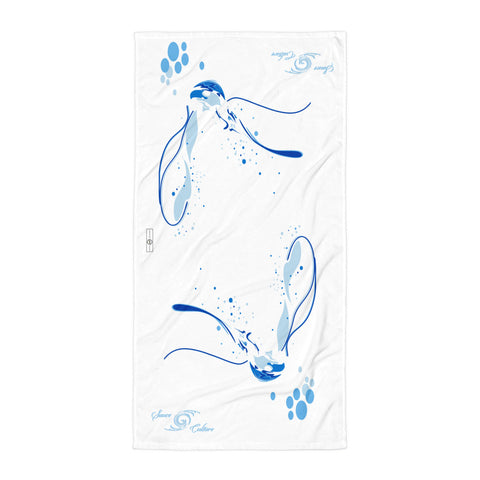 SAUCE CULTURE FORMLESS SPLASH (white, cool blue) Towel